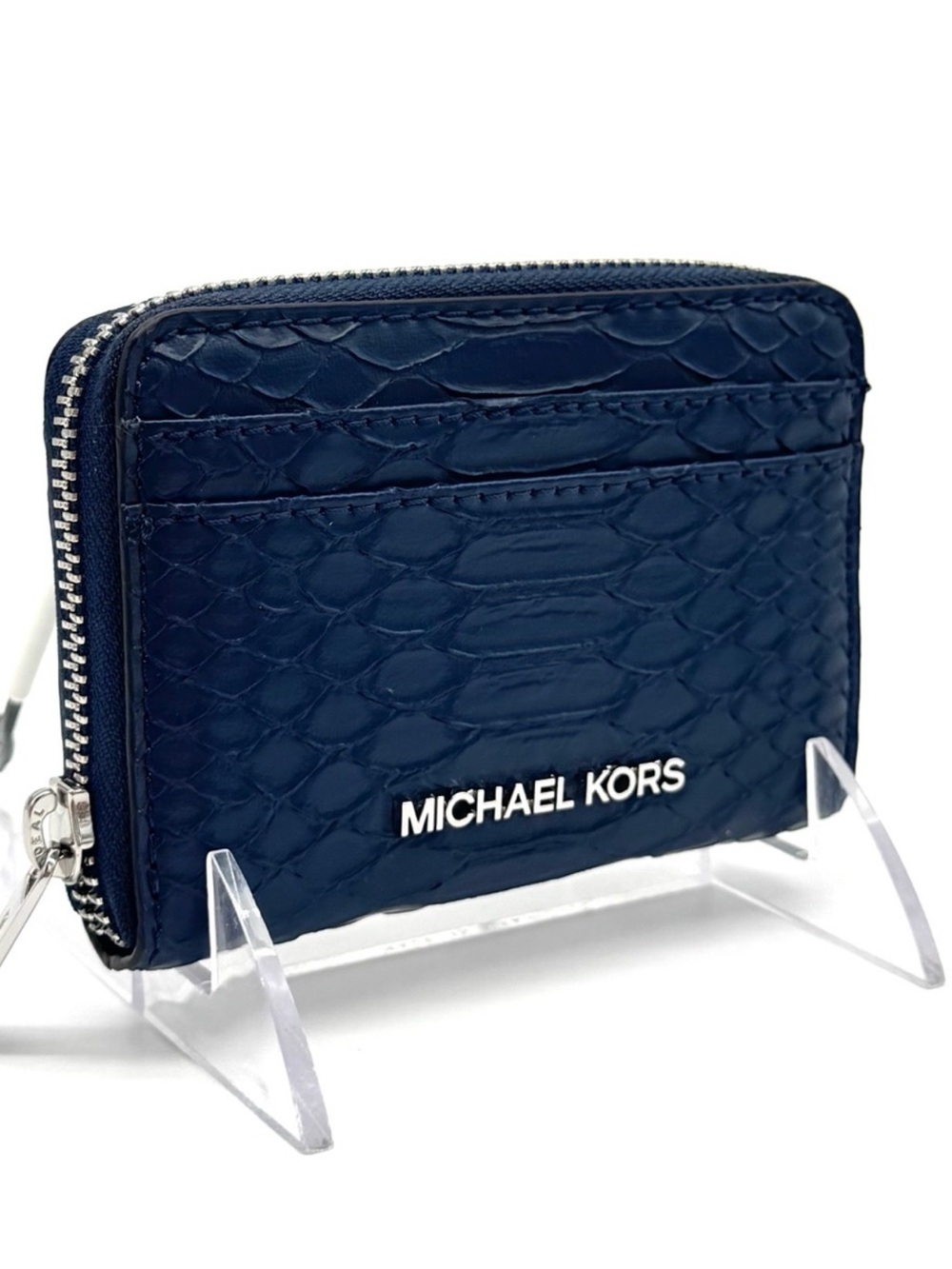 Michael Kors Medium ZA Card Case Wallet Navy Blue